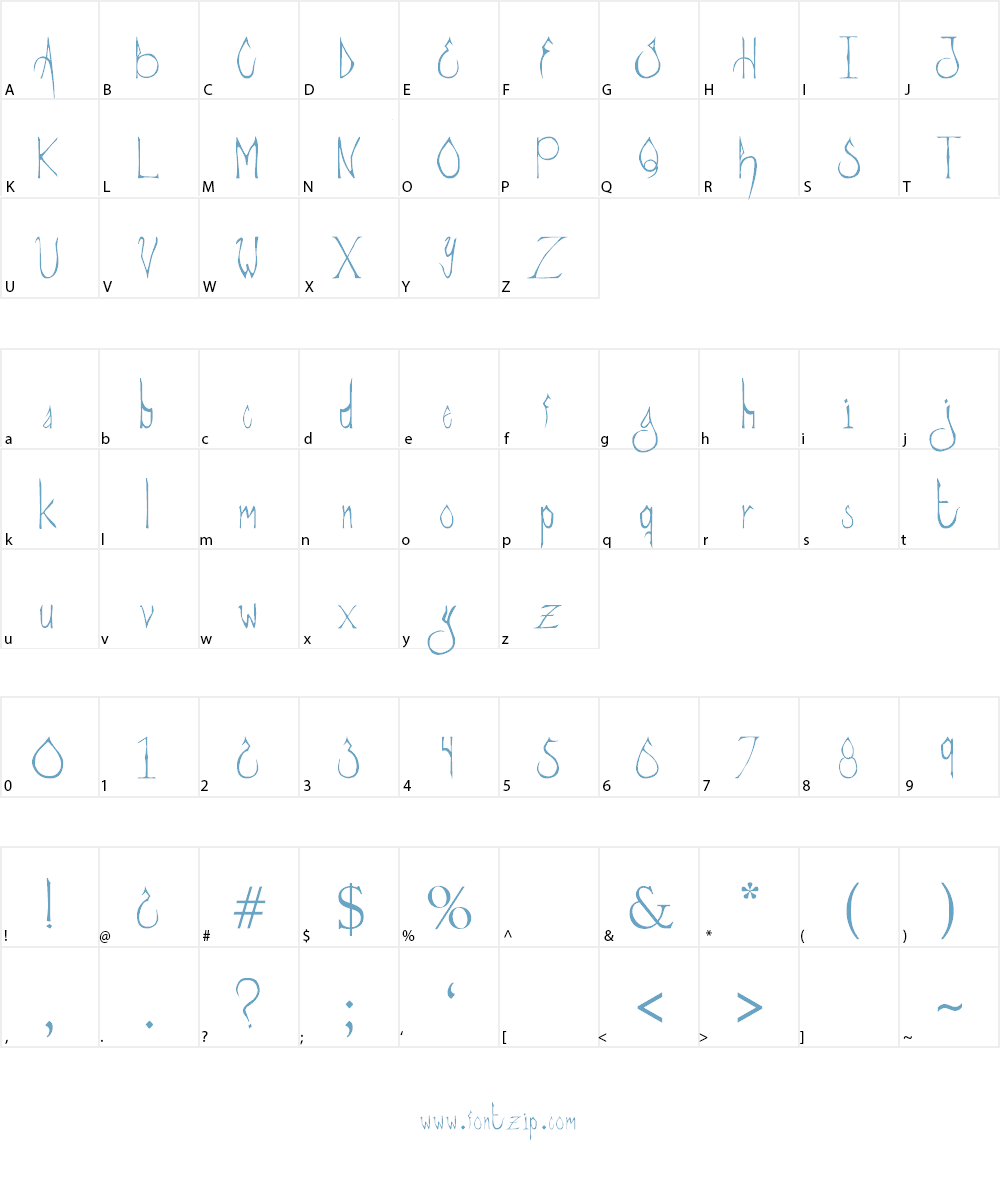 Gore stylus Font Character
